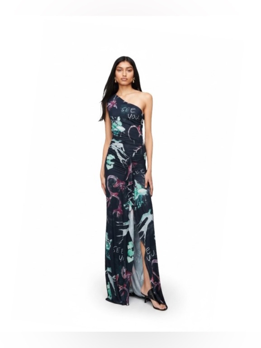 ROMY Naomi Double Layer Mesh Maxi Dress XS New with tags